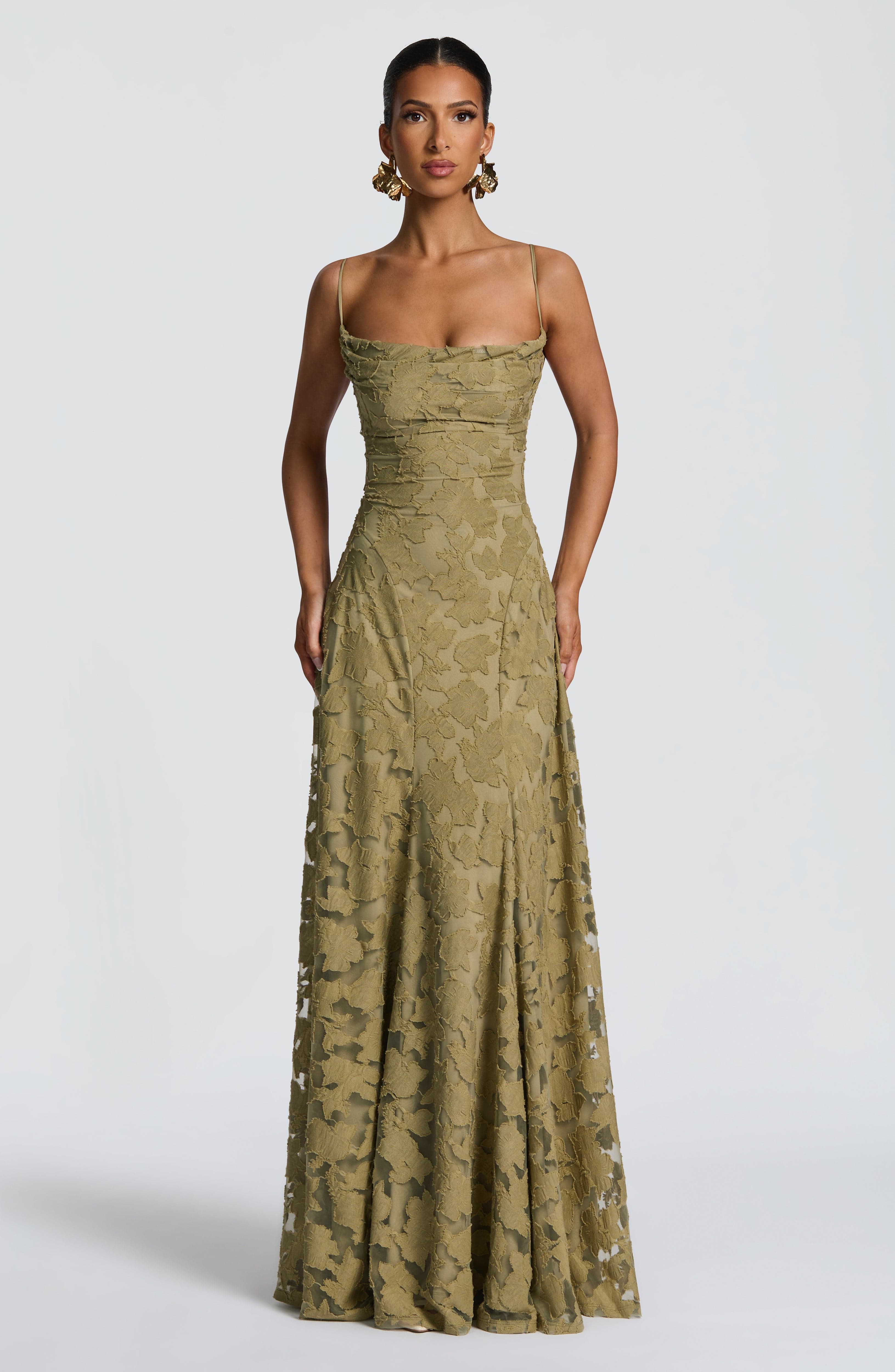 Florencia Floral Maxi Dress - Open Back Bow Detail