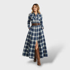 Women's Check Shirt Dress – Long Sleeve