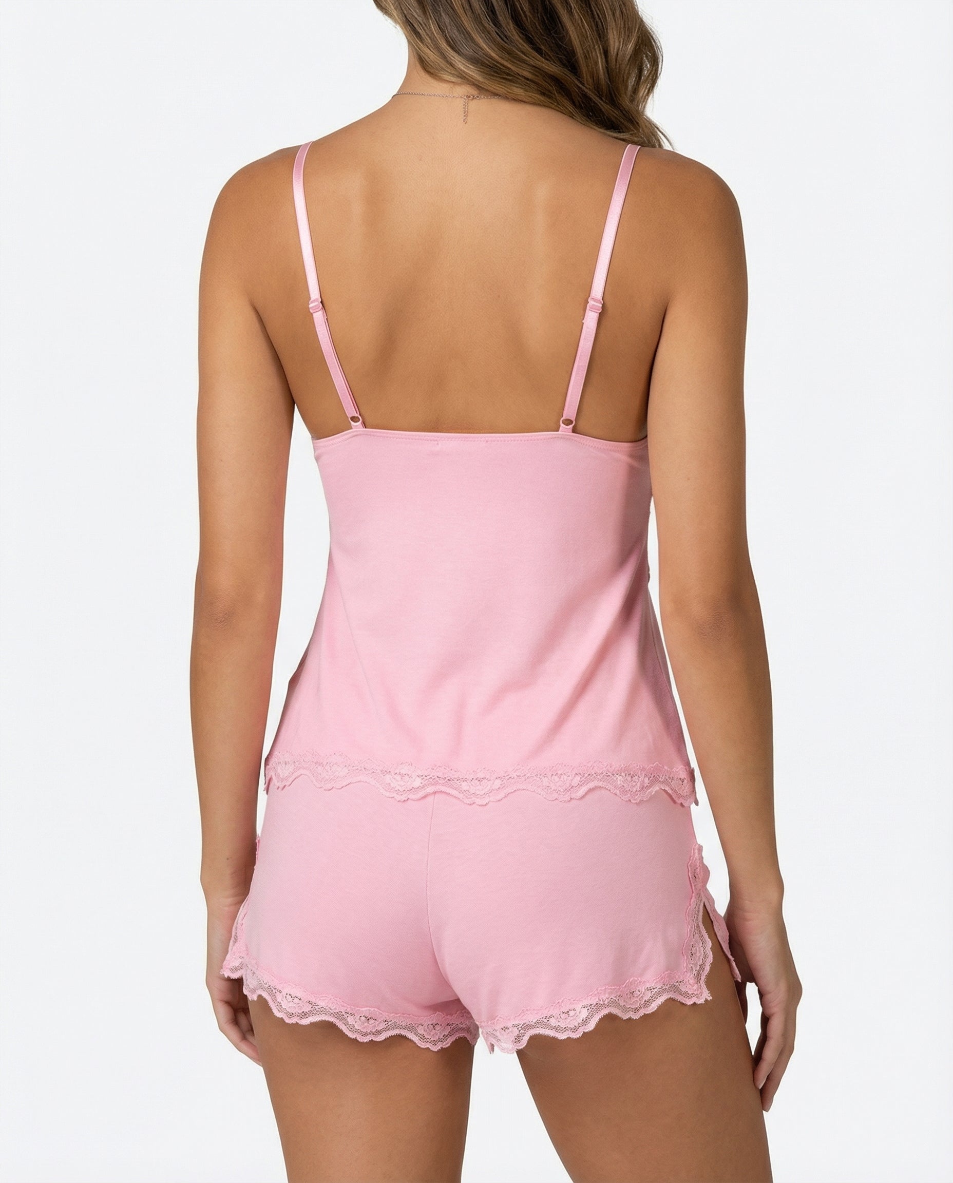 Women's Lace Cami Shorts Set - Sleepwear Lounge Pajama Set