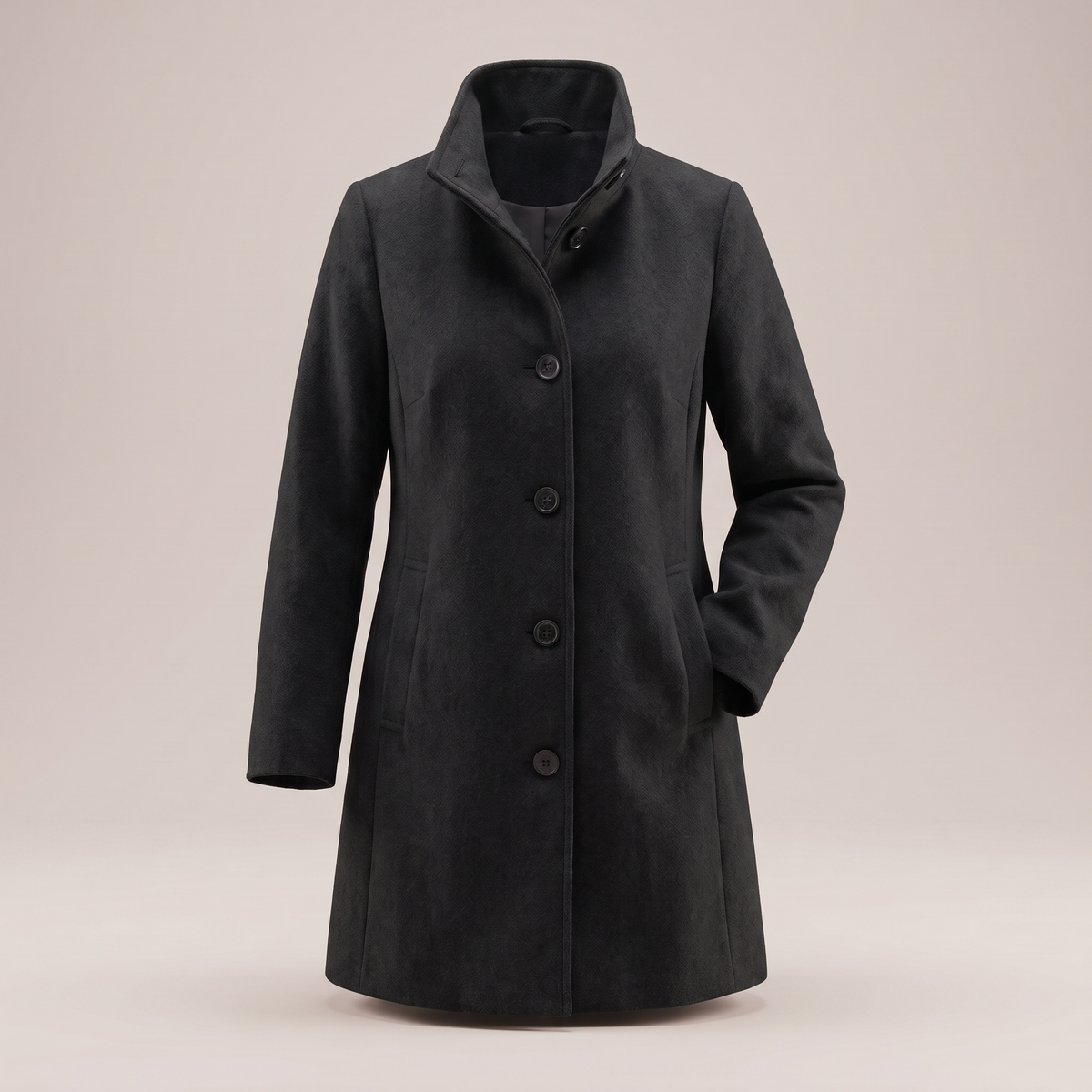 Women's Elegant Long Coat – Button Front