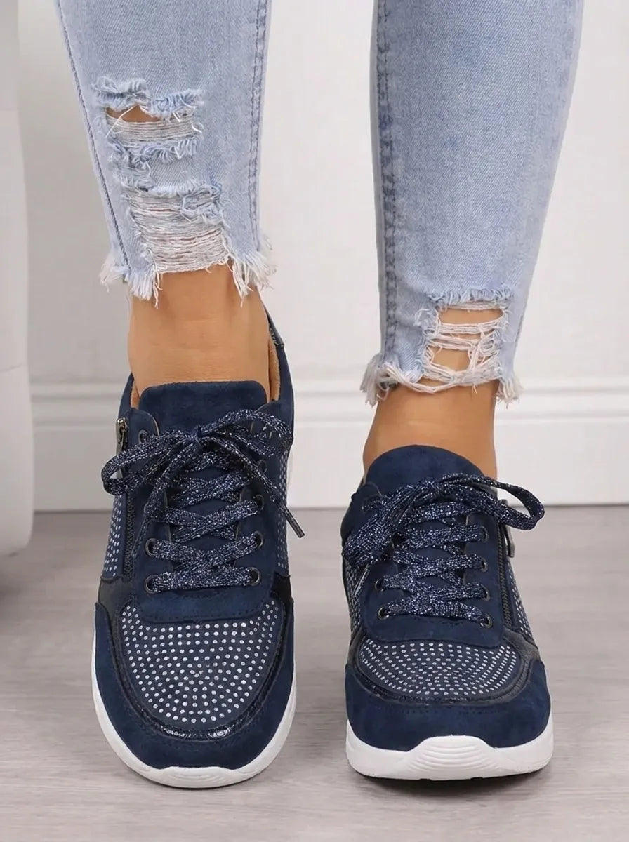 Women's Chic Zip-Up Sneakers – Cushioned Sole