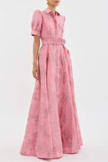 Anabella Floral Maxi Dress – Short Puff Sleeves