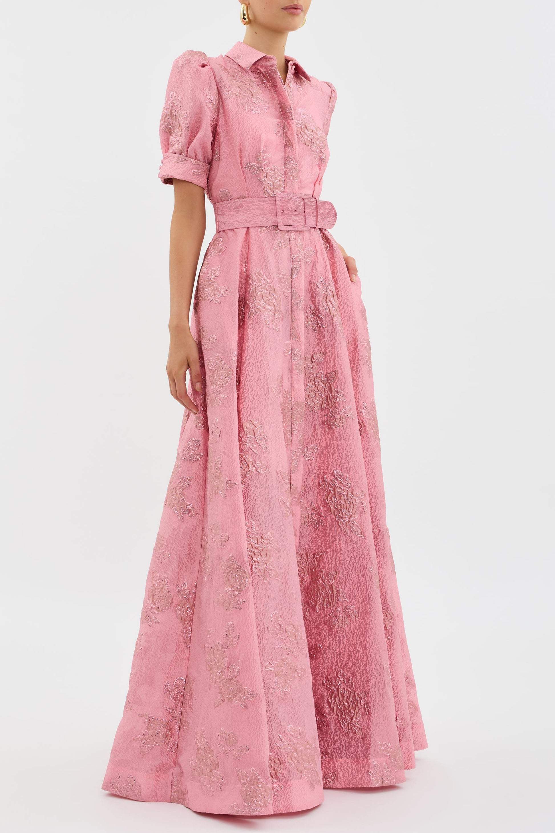 Anabella Floral Maxi Dress – Short Puff Sleeves