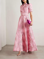 Anabella Floral Maxi Dress – Short Puff Sleeves