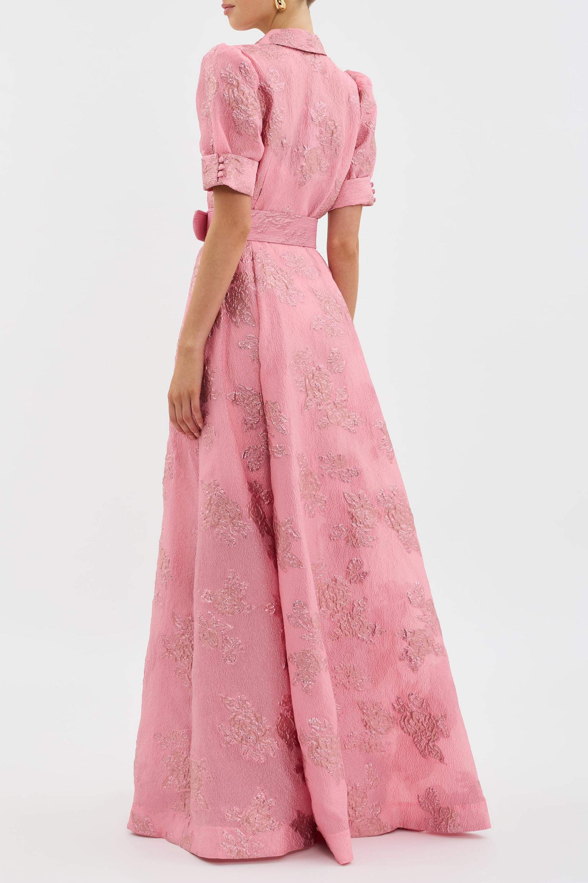 Anabella Floral Maxi Dress – Short Puff Sleeves