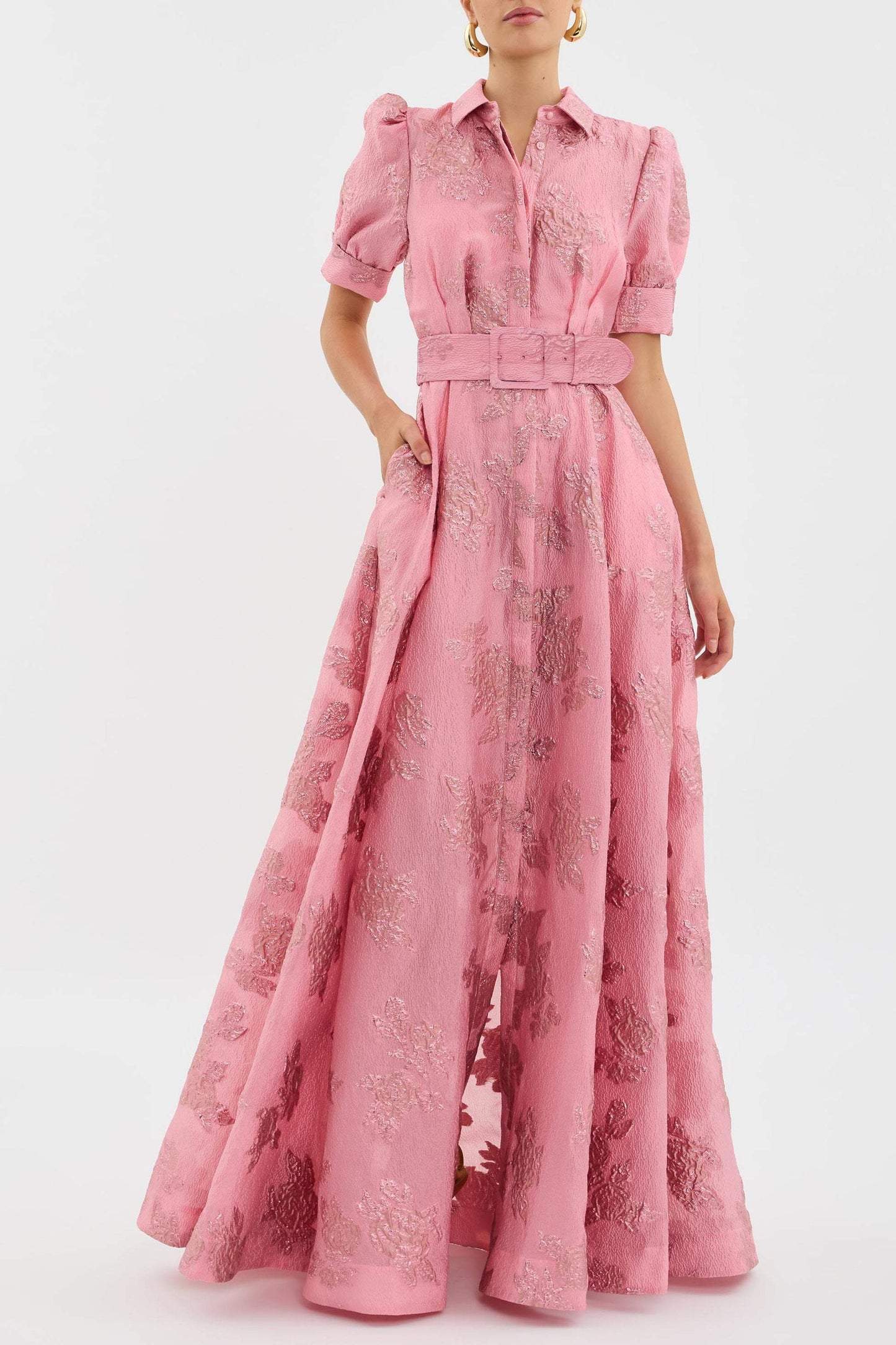 Anabella Floral Maxi Dress – Short Puff Sleeves