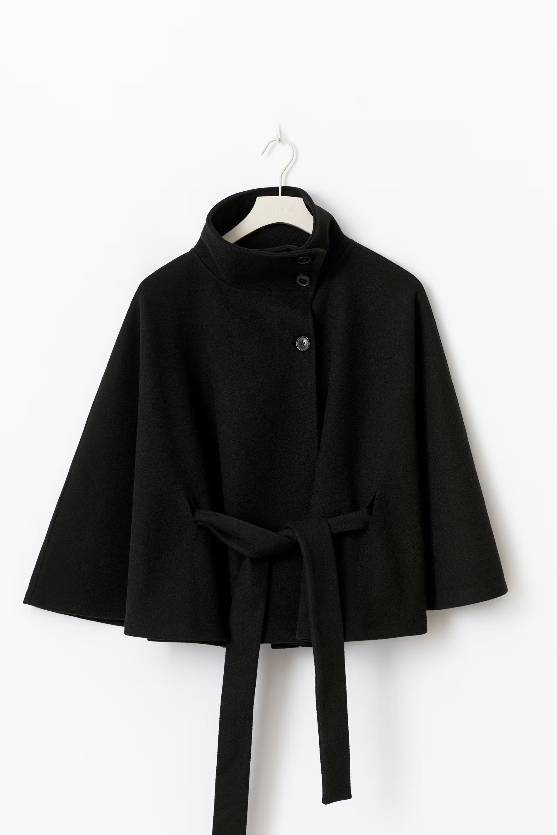 Loreza Women's Cape Coat – Belted High Collar