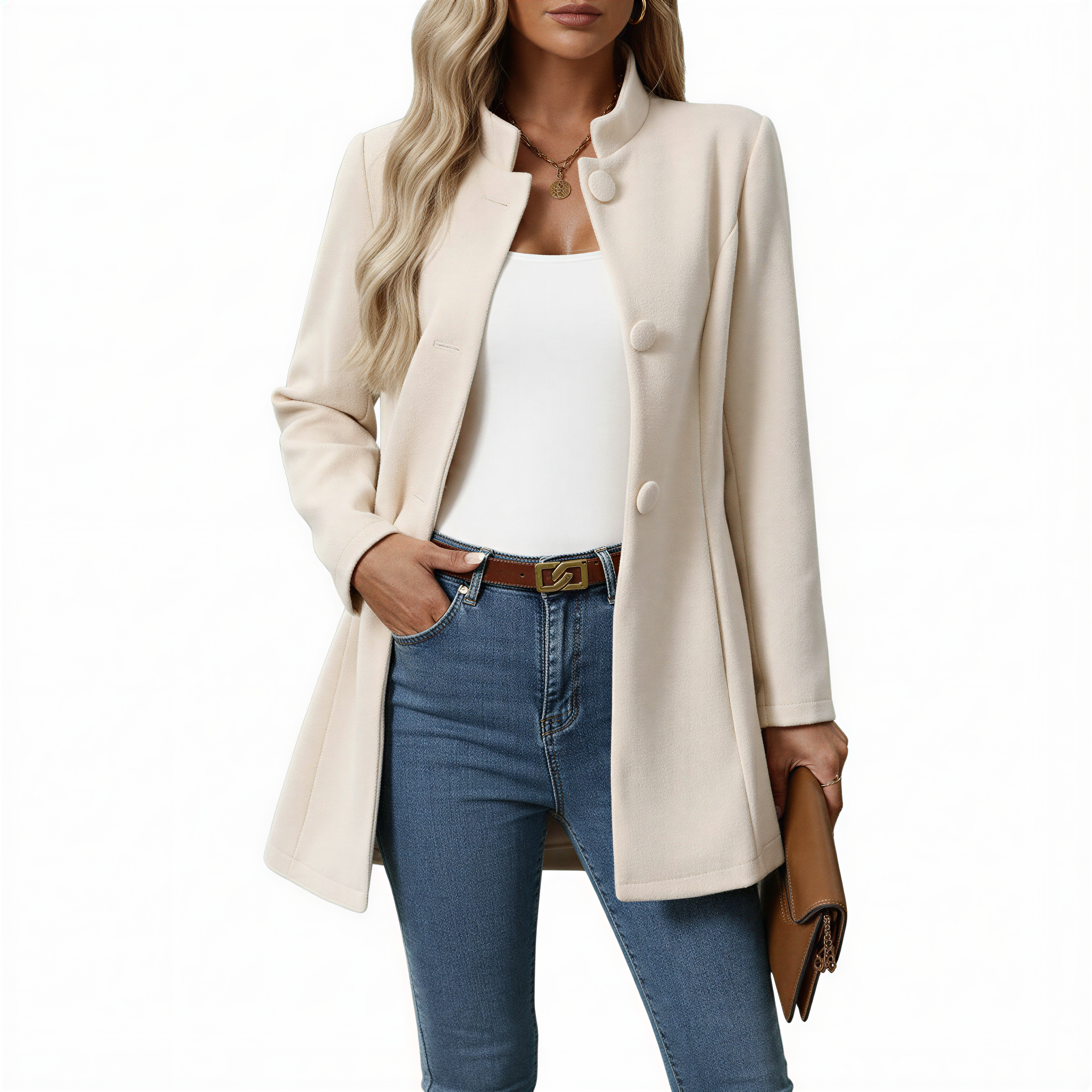 Evelyn A-Line Trench Coat – Button Front
