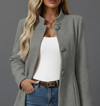Evelyn A-Line Trench Coat – Button Front