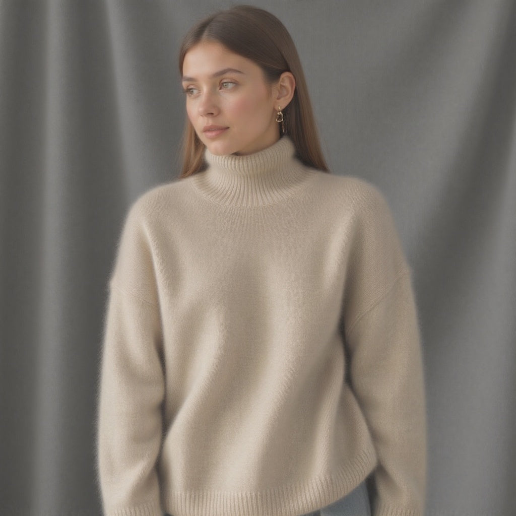 Women's Sydney Cashmere Turtleneck Sweater – Oversized Fit