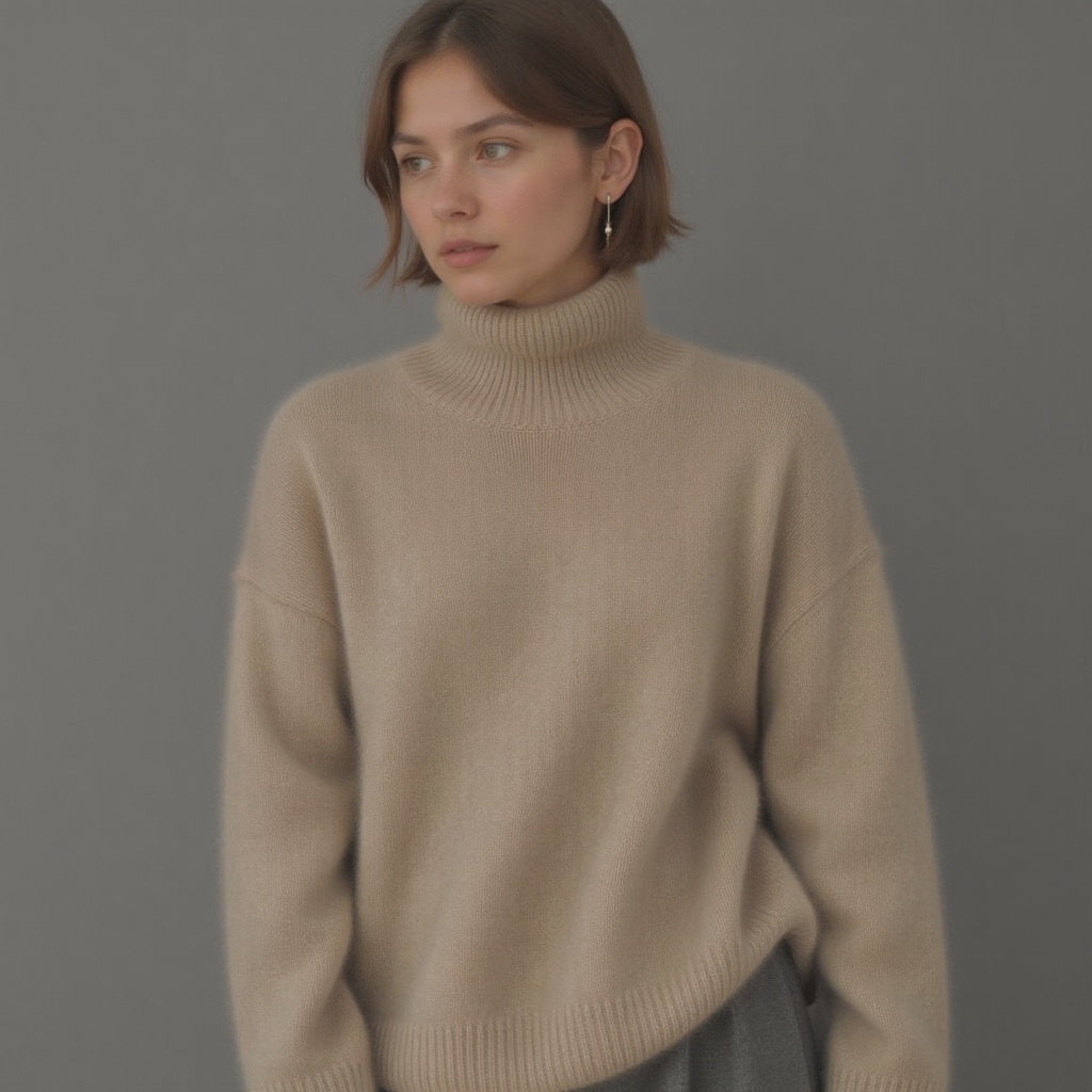 Women's Sydney Cashmere Turtleneck Sweater – Oversized Fit