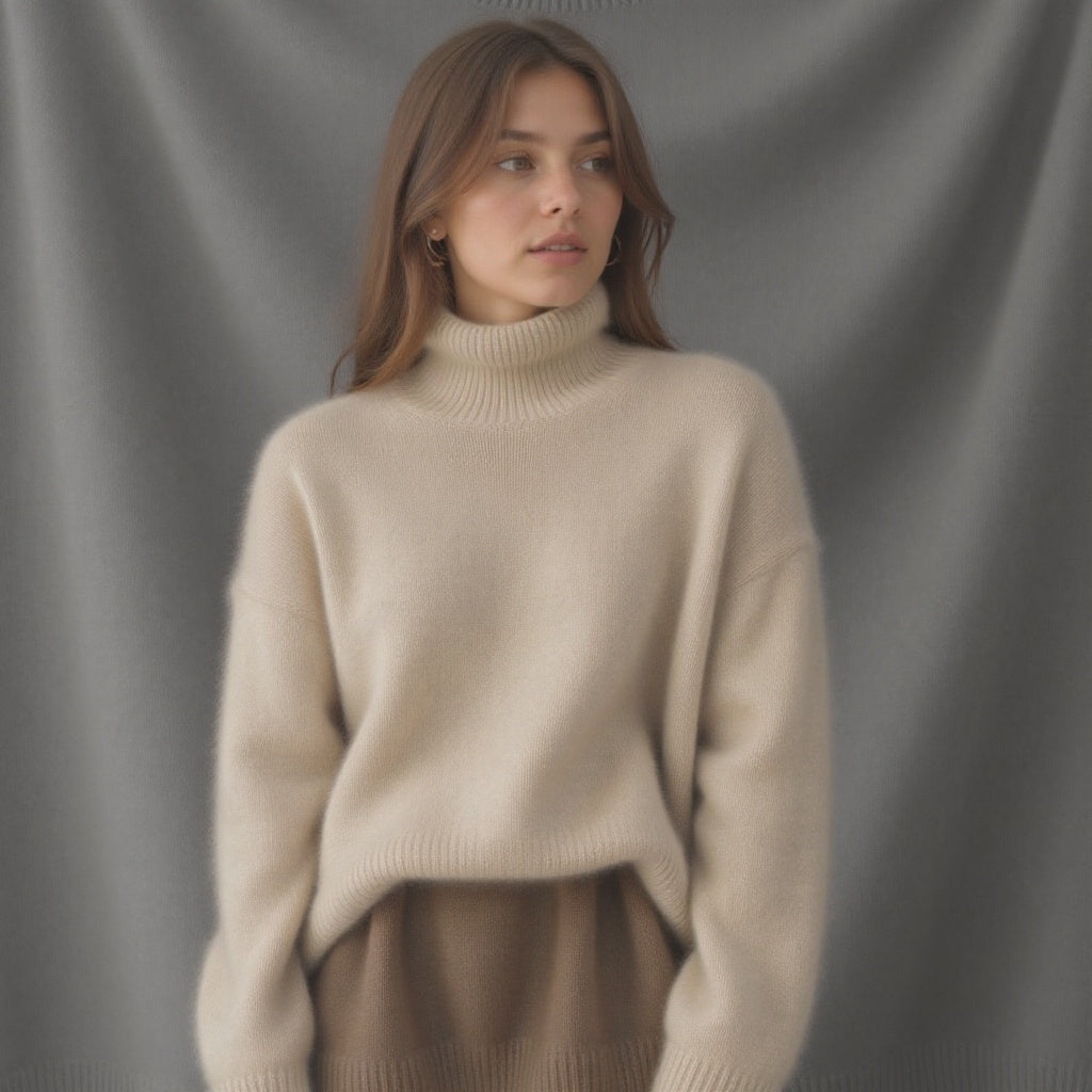 Women's Sydney Cashmere Turtleneck Sweater – Oversized Fit