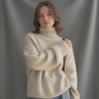 Women's Sydney Cashmere Turtleneck Sweater – Oversized Fit