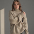 Women's Sydney Cashmere Turtleneck Sweater – Oversized Fit