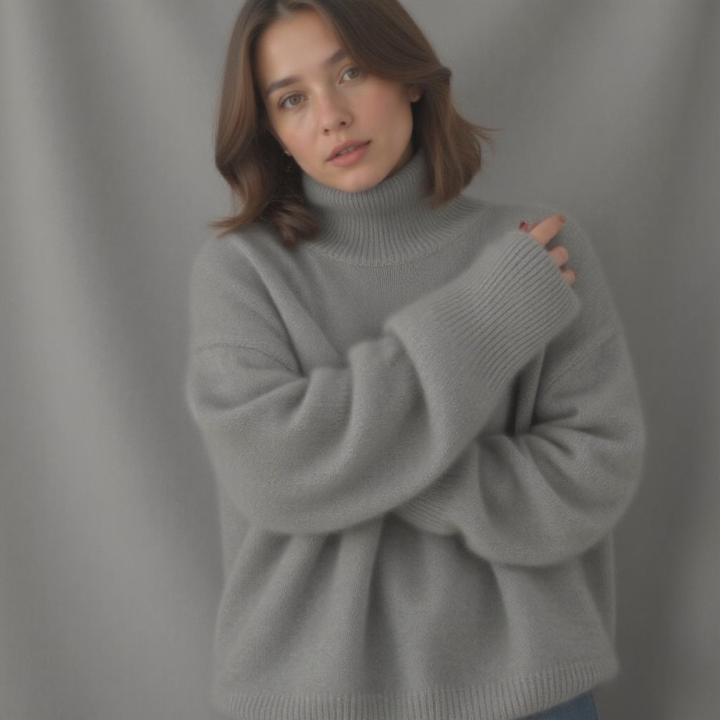 Women's Sydney Cashmere Turtleneck Sweater – Oversized Fit