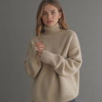 Women's Sydney Cashmere Turtleneck Sweater – Oversized Fit