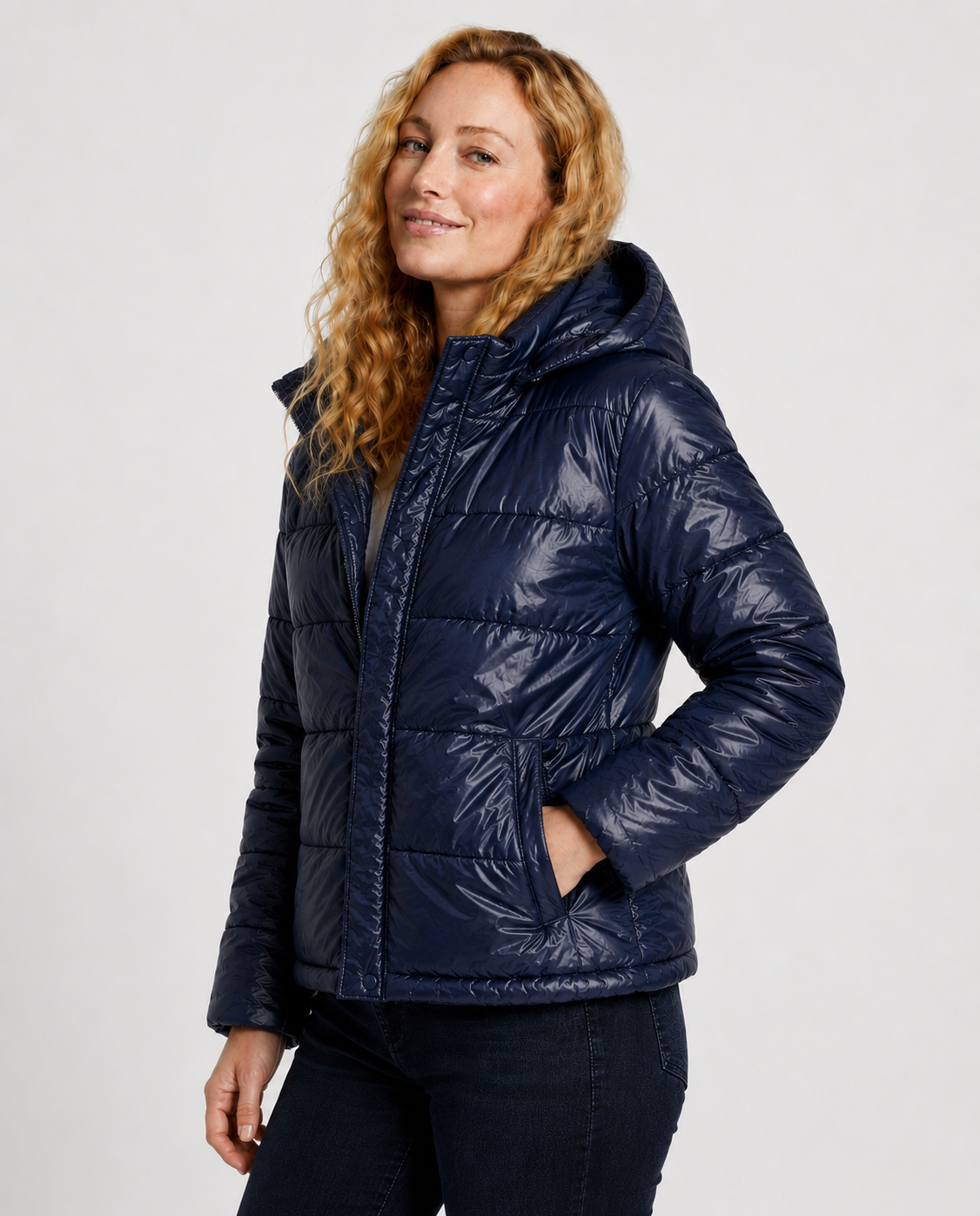 Women's Chic Quilted Puffer Jacket – Side Pockets