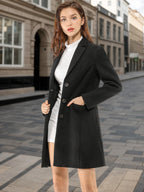 Women's Cozy Pea Coat – Notched Lapel