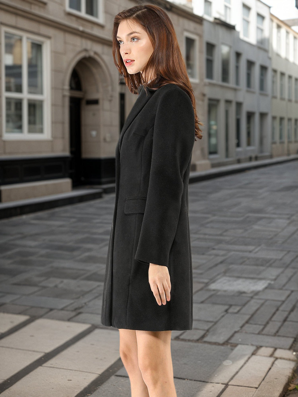 Women's Cozy Pea Coat – Notched Lapel