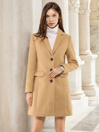 Women's Cozy Pea Coat – Notched Lapel