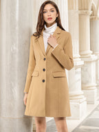 Women's Cozy Pea Coat – Notched Lapel