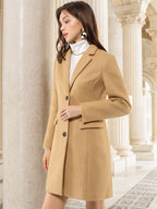 Women's Cozy Pea Coat – Notched Lapel