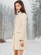 Women's Cozy Pea Coat – Notched Lapel
