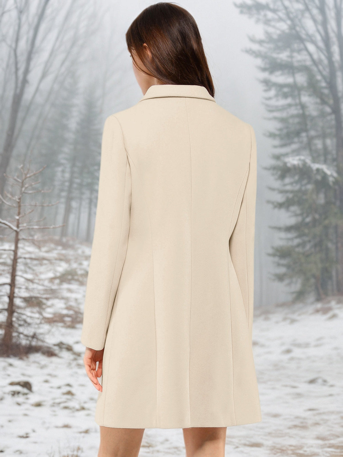 Women's Cozy Pea Coat – Notched Lapel