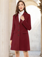 Women's Cozy Pea Coat – Notched Lapel