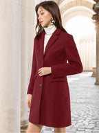 Women's Cozy Pea Coat – Notched Lapel