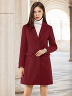 Women's Cozy Pea Coat – Notched Lapel