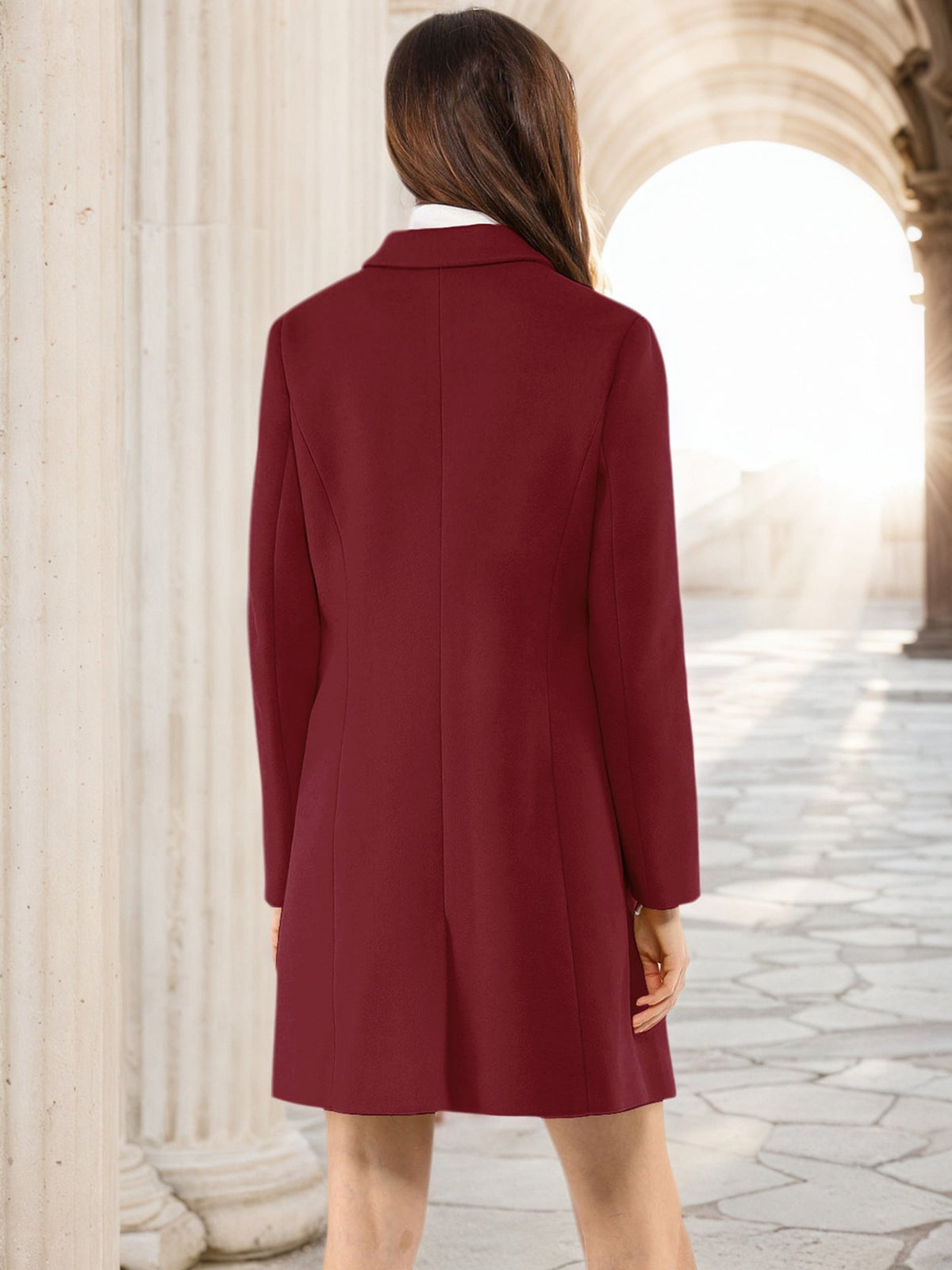 Women's Cozy Pea Coat – Notched Lapel