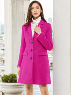 Women's Cozy Pea Coat – Notched Lapel
