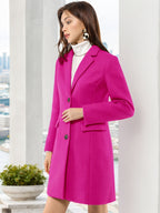 Women's Cozy Pea Coat – Notched Lapel