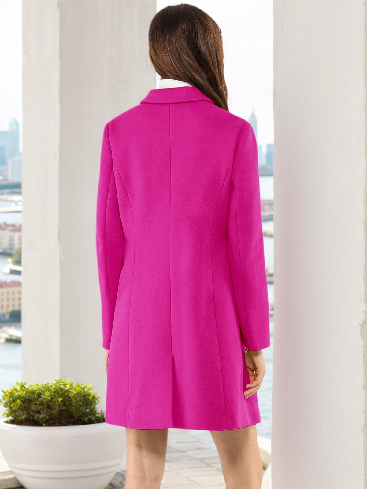Women's Cozy Pea Coat – Notched Lapel