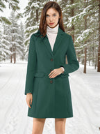 Women's Cozy Pea Coat – Notched Lapel