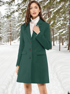 Women's Cozy Pea Coat – Notched Lapel