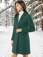 Women's Cozy Pea Coat – Notched Lapel