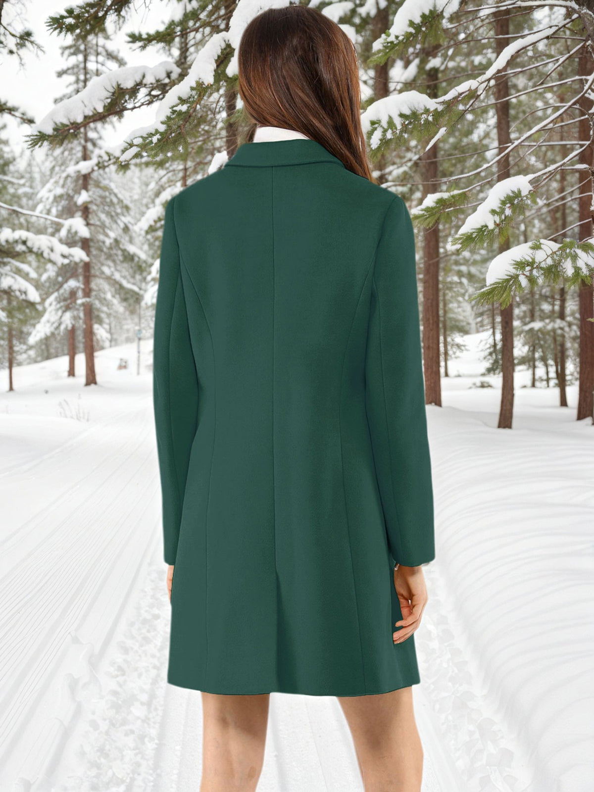 Women's Cozy Pea Coat – Notched Lapel