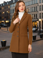 Women's Cozy Pea Coat – Notched Lapel