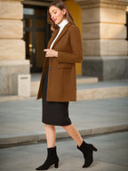 Women's Cozy Pea Coat – Notched Lapel