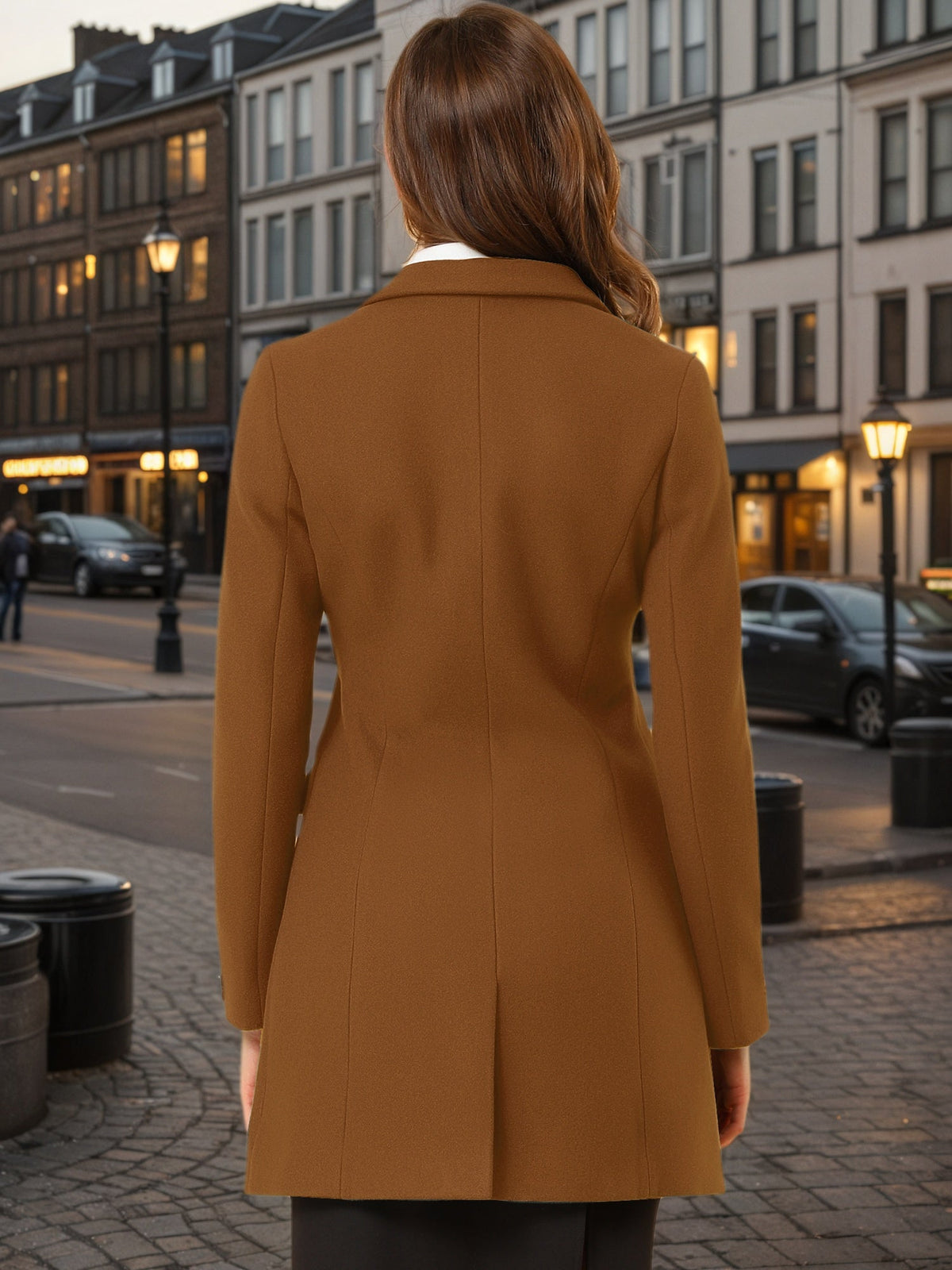 Women's Cozy Pea Coat – Notched Lapel