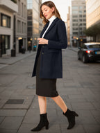 Women's Cozy Pea Coat – Notched Lapel
