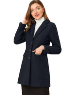 Women's Cozy Pea Coat – Notched Lapel