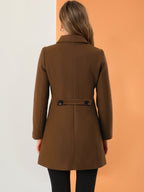 Women's Cozy Long Pea Coat – Button Front