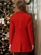 Women's Cozy Pea Coat – Notched Lapel