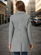 Women's Cozy Pea Coat – Notched Lapel
