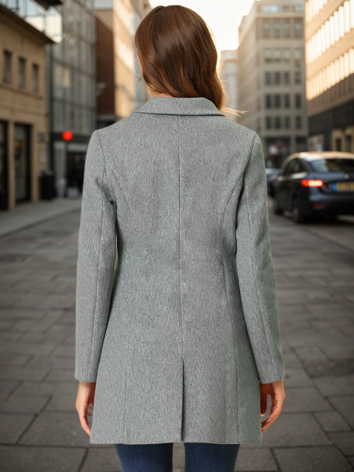 Women's Cozy Pea Coat – Notched Lapel