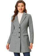 Women's Cozy Pea Coat – Notched Lapel