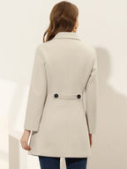 Women's Cozy Long Pea Coat – Button Front
